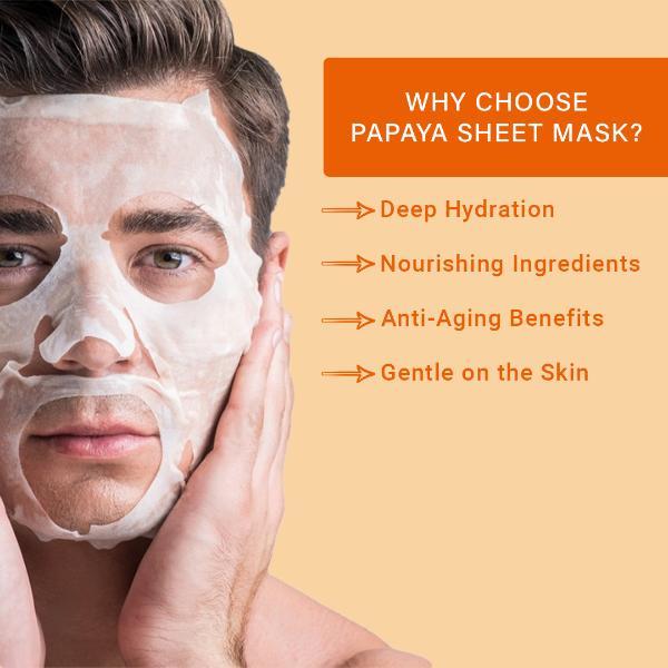Mancode Papaya Facial Sheet Mask For All Skin Types 25 gm - Face Mask