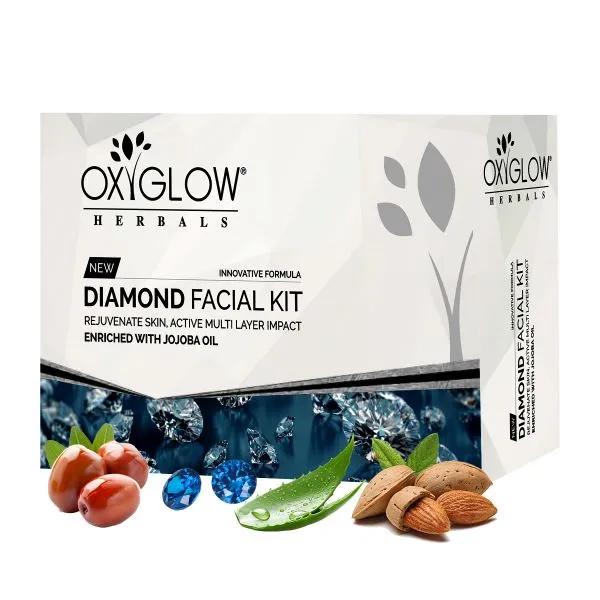 Netmeds | OxyGlow Herbals New Diamond Facial Kit Enriched With Jojoba Oil 50 gm