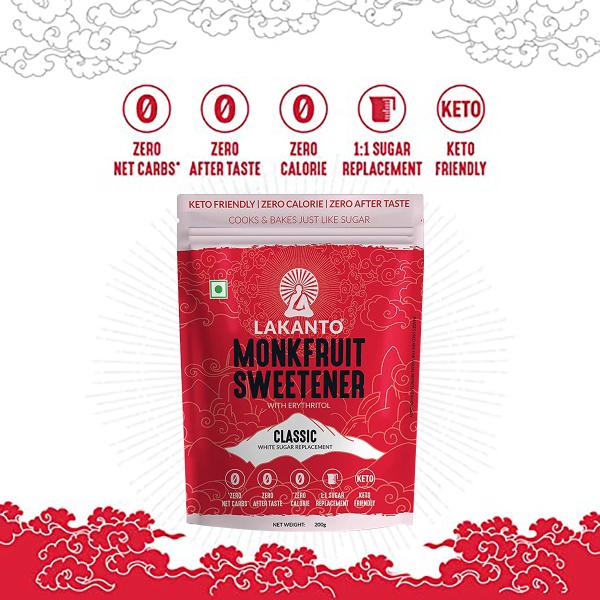 Lakanto Monkfruit Sweetener Sachets - Classic 2X (30's X 2.5 g)(Pack Of 2) 1's - Sugar Substitutes (Fitness)