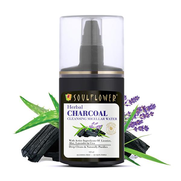 Netmeds | Soulflower Herbal Charcoal Micellar Cleansing Water 120 ml