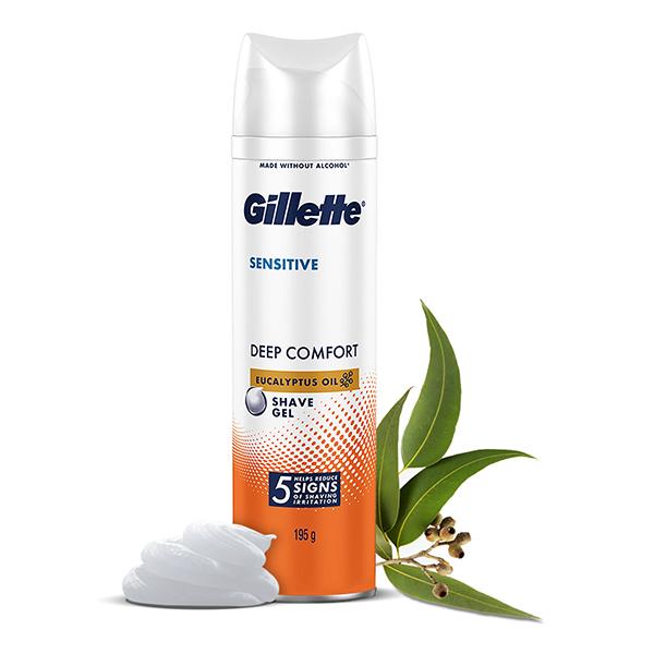 Netmeds | Gillette Sensitive Shavegel, Deep Comfort with Eucalyptus Oil