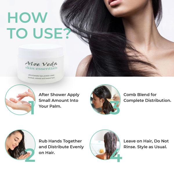 Aloe Veda Silk & Keratin Hair Protein Cream 100 gm - Hair Creams