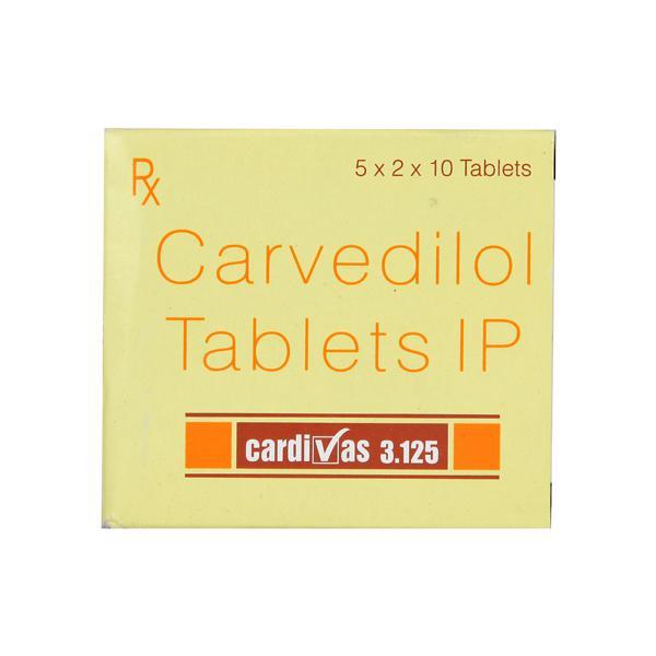 Cardivas 3.125mg Tablet 10'S - Hypertension-Bet