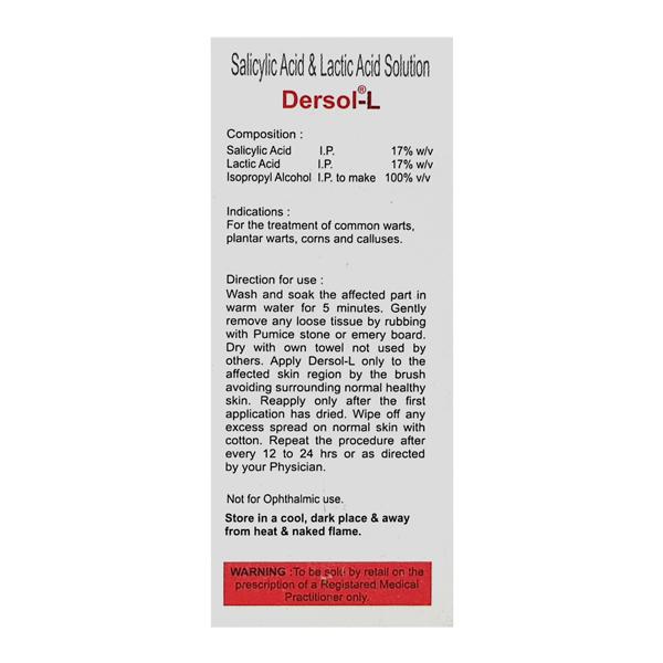 Dersol L Solution 15ml - Warts/Calluses/Other Skin Lesion-Ker
