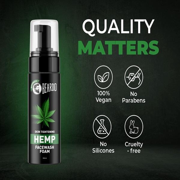 Beardo Skin Tightening Facewash Foam - Hemp 100 ml - Face Wash & Cleansers