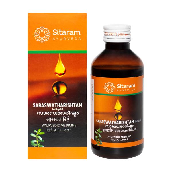 Netmeds | Sitaram Ayurveda Saraswatharishtam Syrup (With Gold) 200 ml