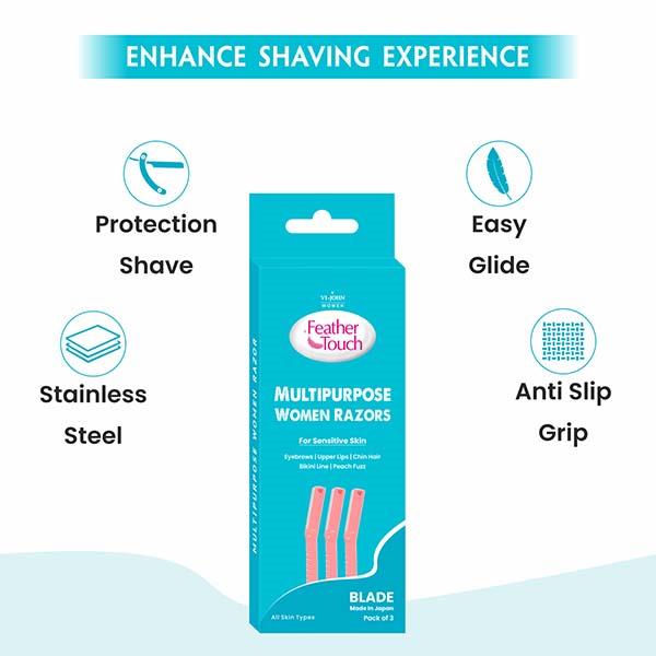 Vi-John Women Feather Touch Multi Purpose Women Razor 3's - Hair Removal Cream
