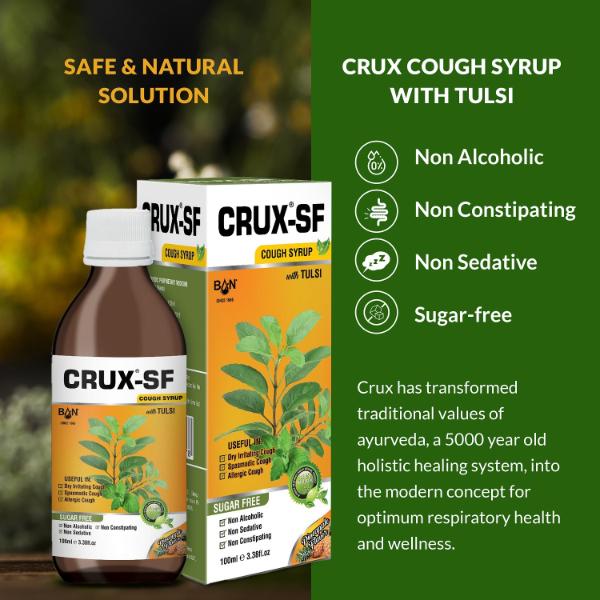 Ban Labs Crux Sf Ayurvedic Sugar Free Cough Syrup 100 ml - Speciality Medicines