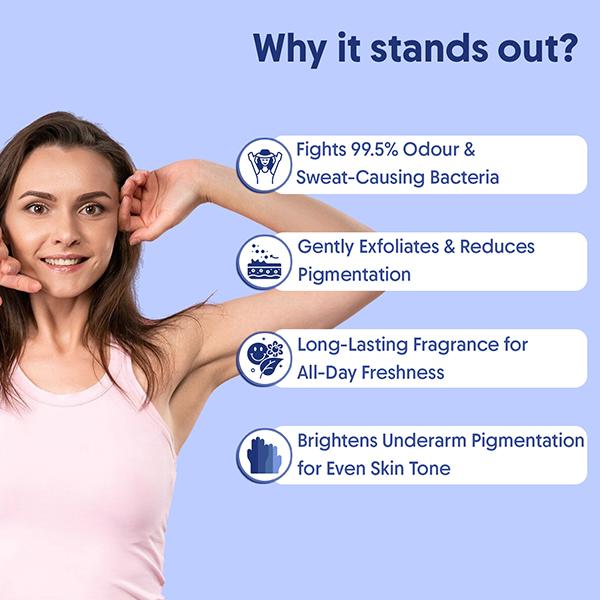 Aravi Organic Under Arm Roll On - 5% AHA, 2% Kojic Acid & 1% Mandelic Acid Control Body Odour 50 ml - Deodorants/Roll-Ons