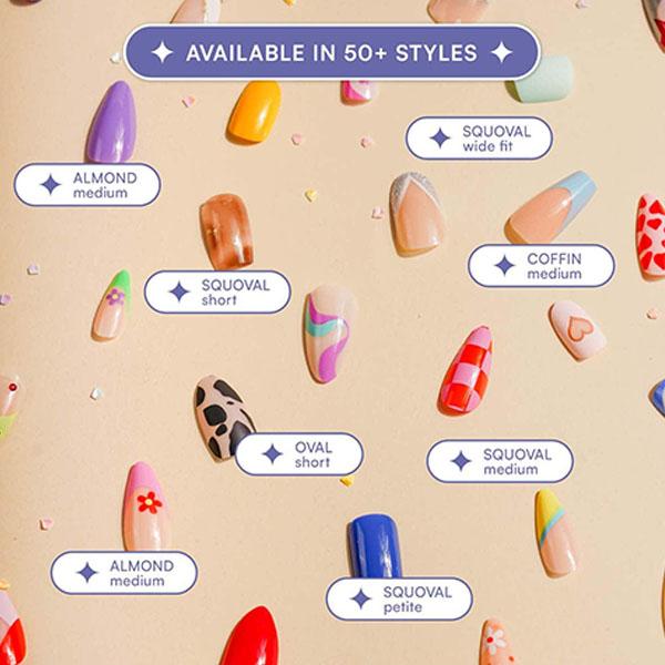 Gush Beauty Nailed It Reusable Luxury Press On Nails With Application Kit Candy Apple Red - Medium Almond 1's - Nail Art