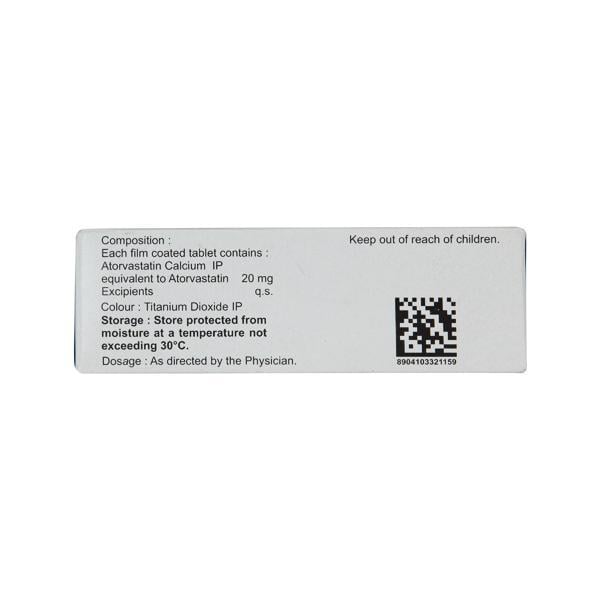 Lipikind 20mg Tablet 10'S - High Cholesterol-Dys