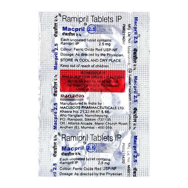 Macpril 2.5mg Tablet 10'S - Hypertension-ACE