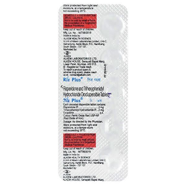 RIZ Plus Tablet 10'S - Schizophrenia-Aps