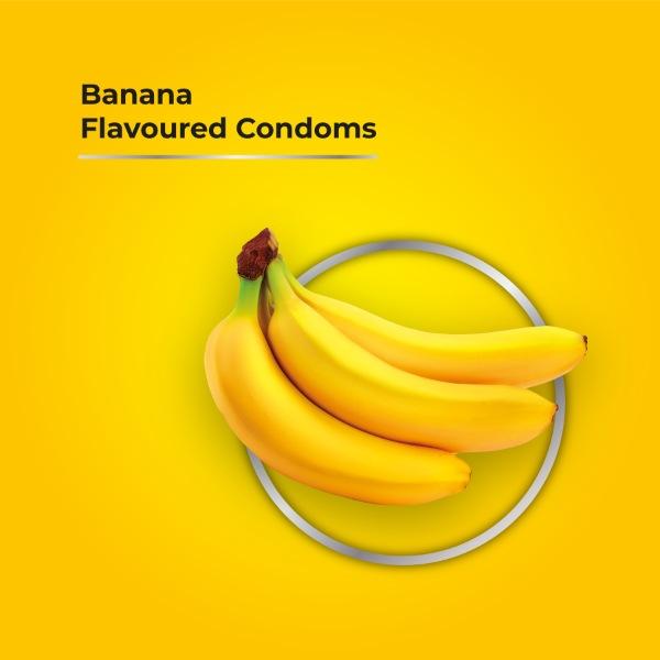 Skore 1500+ Raised Dots Condoms - Banana 3's - Plain/Flavoured Condoms