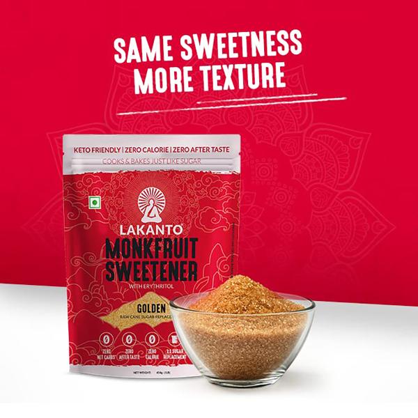 Lakanto Monkfruit Sweetener- Golden (Pack Of 2 x 200 g) 1's - Sugar Substitutes (Fitness)