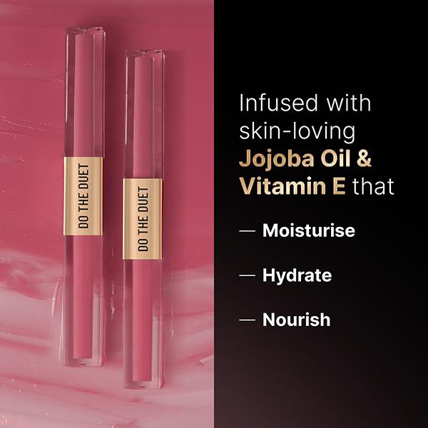 Swiss Beauty Select Do The Duet Lipstick, Matte Liquid Lipstick + Tinted Gloss Amber Nude 3 ml - Liquid Lipsticks