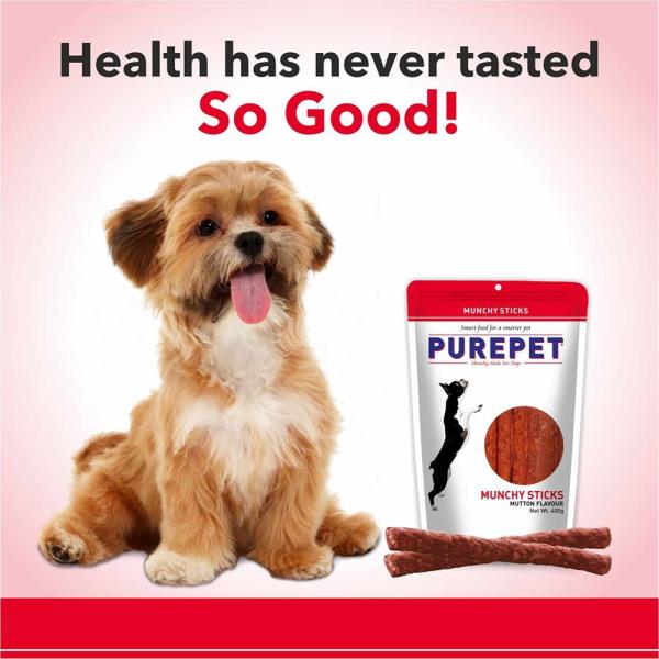 Purepet Munchy Sticks, Mutton Flavour, Dog Treats 400 g - Petfood