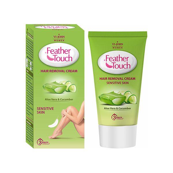 VI-John Feather Touch Hair Removal Cream Cucumber & Aloe Vera Tube for Sensitive Skin 40 gm - Shaving Creams