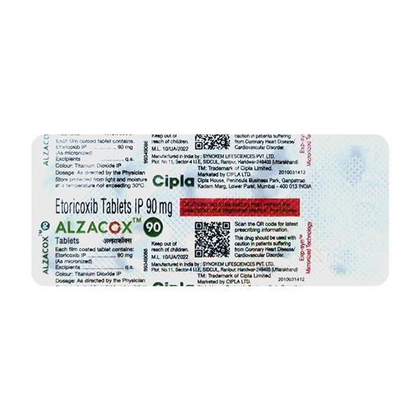 ALZACOX 90 Tablet 10's - Pain relief-Nsa