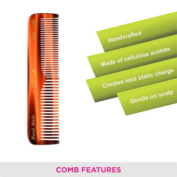 Vega Pocket Hair Comb, for Men and Women (VC2HMC-120D) 2's - Hair Combs