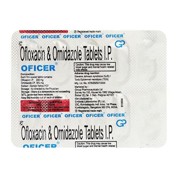 Oficer Tablet 10'S - Bacterial Infections-ABC