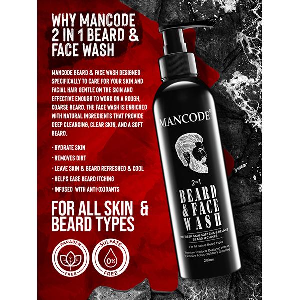Mancode 2 in 1 Beard Wash and conditioner 200 ml - Conditioners