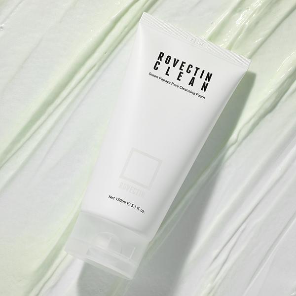 Rovectin Clean Green Papaya Pore Cleansing Foam 150 ml - Face Wash & Cleansers