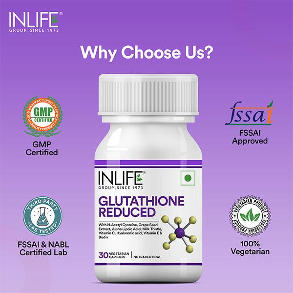 INLIFE Glutathione Reduced Vegetarian Capsules 30's - Multi-Vitamins