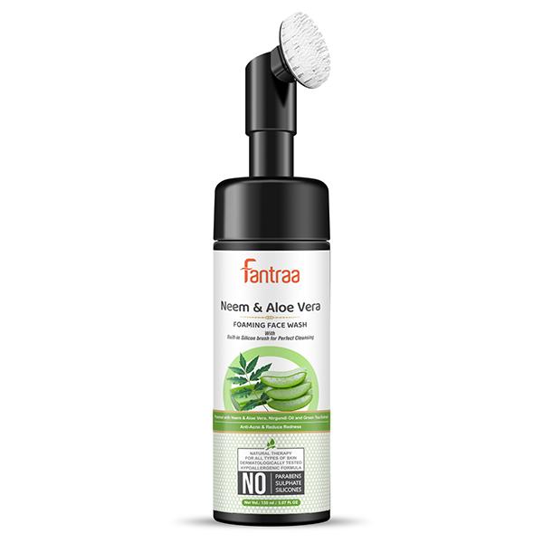 Fantraa Neem & Aloe Vera Foaming Face Wash with Built 150 ml - Face Wash & Cleansers