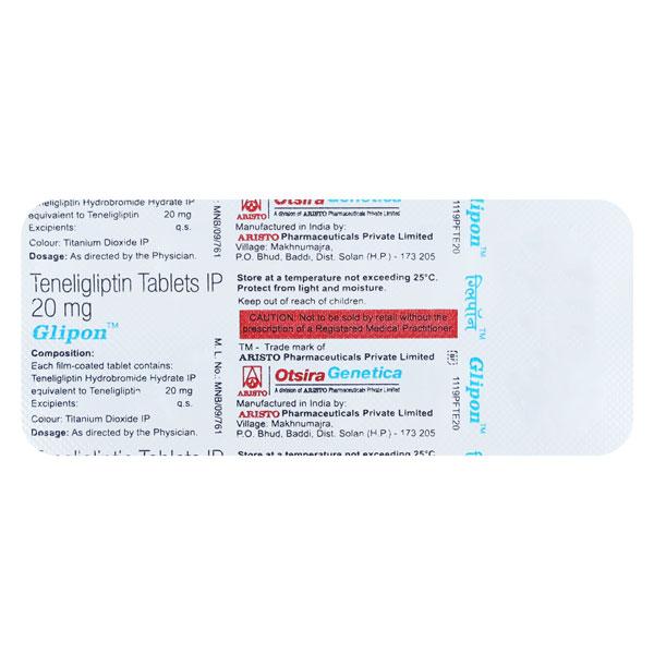 Glipon 20mg Tablet 10'S - Diabetes-Ant