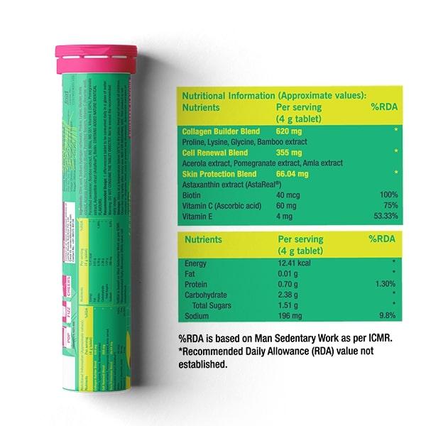 Chicnutrix Collagen Builder Plant Based Effervescent Tablet 20's - Hair & Skin