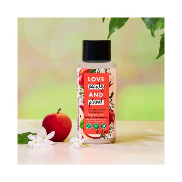 Love Beauty And Planet A Pple Cider Vinegar & Jasmine Sulfate Free Shine Shampoo 400 ml - Shampoos