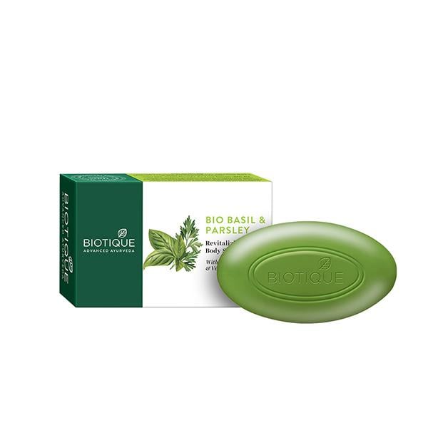Netmeds | Biotique Basil & Parsley Revitalizing Bathing Bar 75 gm