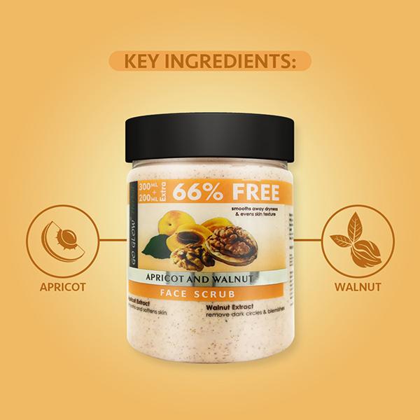 Berina Go Glow By Berina Apricot & Walnut Face Scrub 500 ml - Face Scrubs