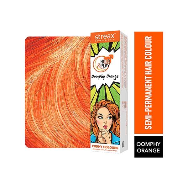 Netmeds | Streax Professional Hold & Play Funky Colours - Oomphy Orange Hair Colour 100 gm