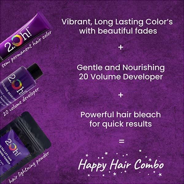 2.Oh! Semi Permanent Hair Color + Lightning Kit - Purple Combo 1's - Hair Creams
