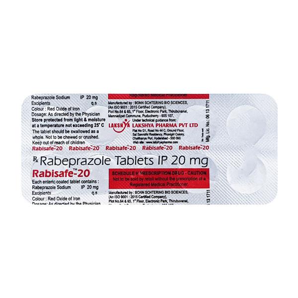 RABISAFE 20 Tablet 10's - Ulcer/Reflux/Flatulence-Aaa