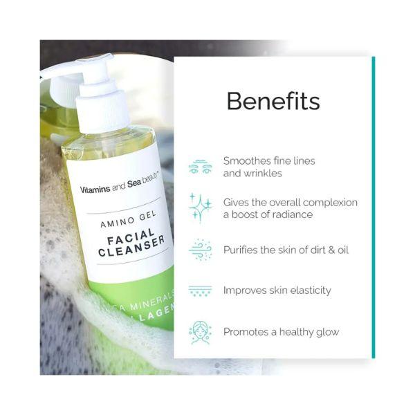 VITAMINS & SEA BEAUTY, Amino Gel Facial Cleanser 237ml - Scrubs & Exfoliants