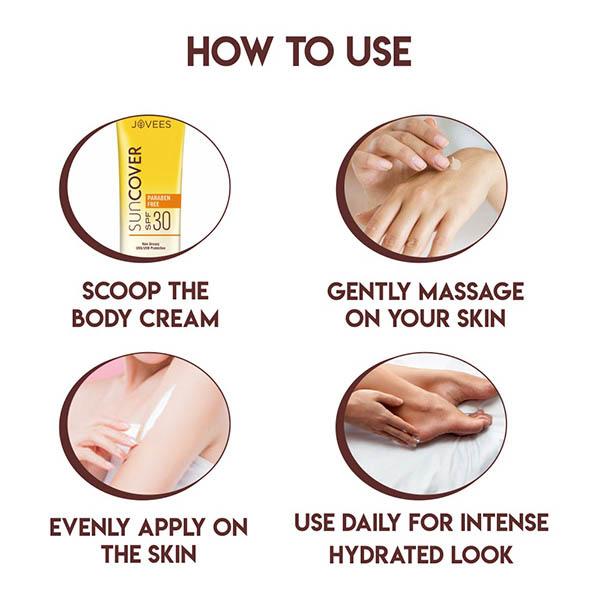 Jovees Sandalwood Natural Sun Cover (SPF 30) 100 gm - Body Sunscreen
