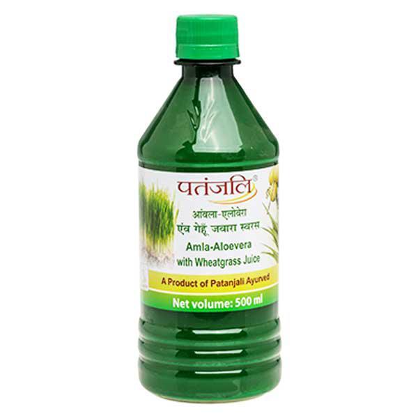 Netmeds | Patanjali Juice - Amla Aloevera with Wheat Grass 500 ml