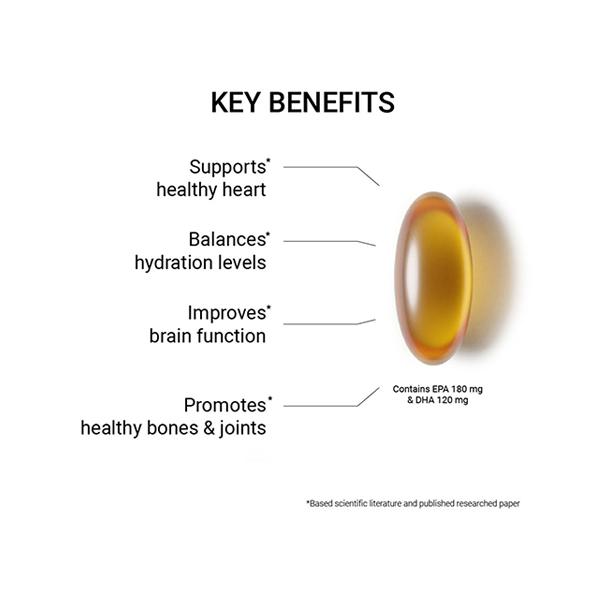 Nudge Wellness Omega 3 Fish Oil Softgel Capsules for Healthy Heart, Joints & Brain 60's - Omega Fish Oil Fatty Acids