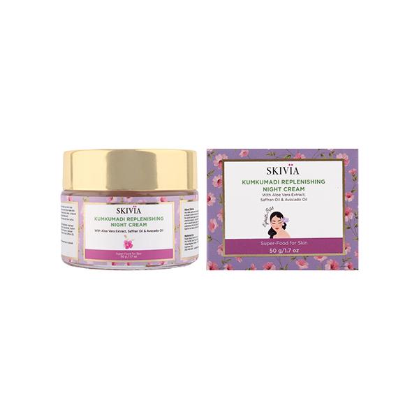 Skivia Kumkumadi Replenishing Night Cream With Aloe Vera Extract & Hyaluronic Acid 50 gm - Night Cream