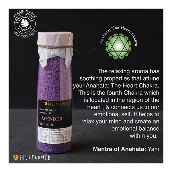 Soulflower Aroma Bath Salt - Lavender 500 gm - Bath Salts