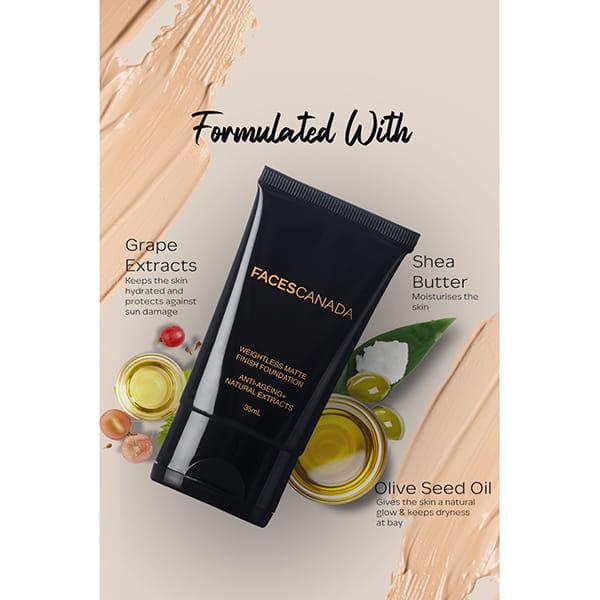 Faces Canada Weightless Matte Finish Foundation Ivory 01 35 Ml - Foundation