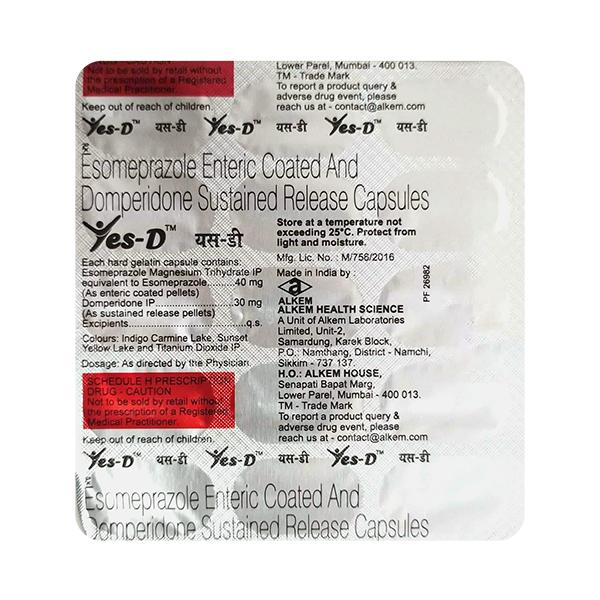 YES D Capsule 15's - Ulcer/Reflux/Flatulence-Aaa
