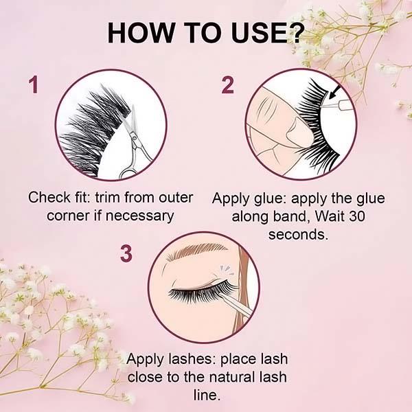 Bronson Professional False Eyelashes Set of 5 Pair 6D Long and Natural 207 Fake False Lashes 1's - Eyelashes