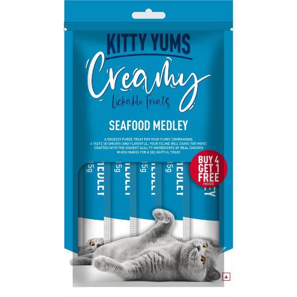 Netmeds | Kitty Yums Creamy Seafood Medley (Buy 4 Get 1 Free) 1's