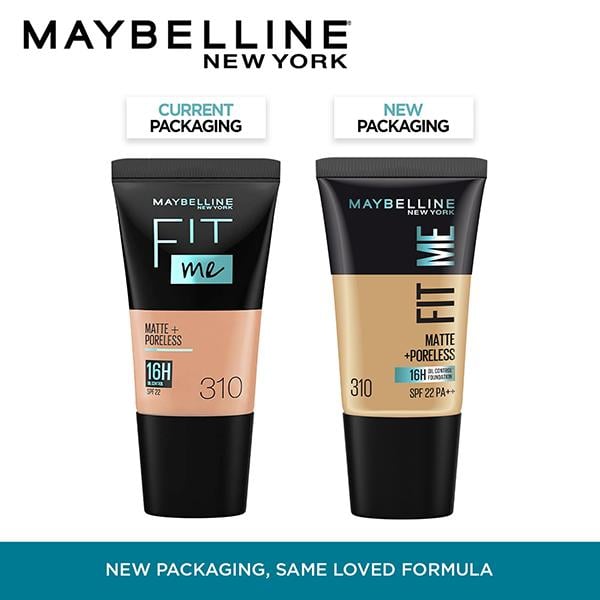 Maybelline New York Fit Me Matte+Poreless 16H Oil Control SPF 22 UVB Protection 310 18ml - Foundation