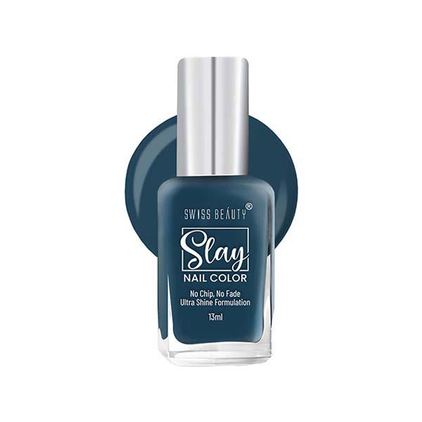 Swiss Beauty Slay Nail Color, Shade - London Blu 13 gm - Nail Polish