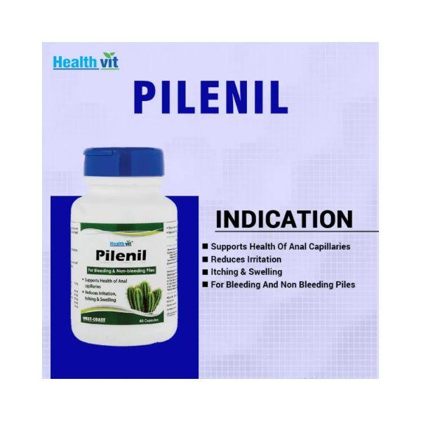 Healthvit Pilenil 60 Capsules For Bleeding & Non-bleeding Piles 60's - Calcium And Minerals